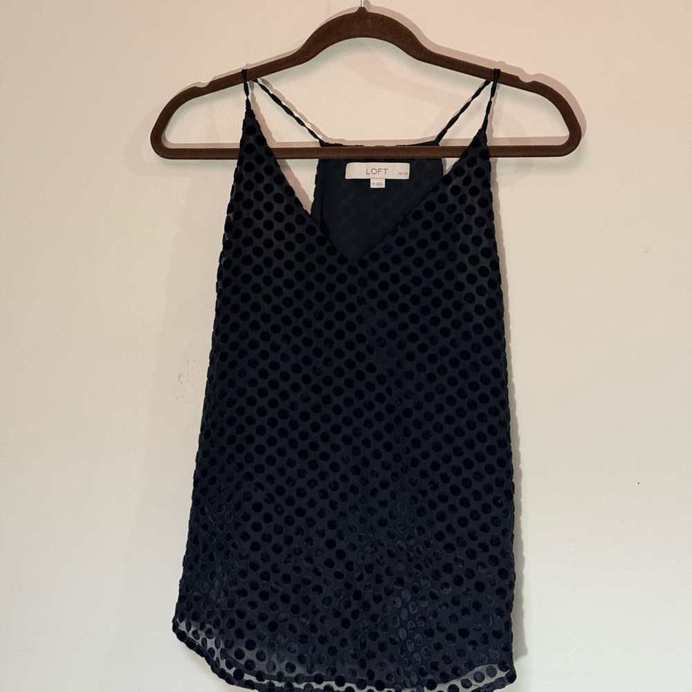 LOFT Navy Polka Dot Camisole